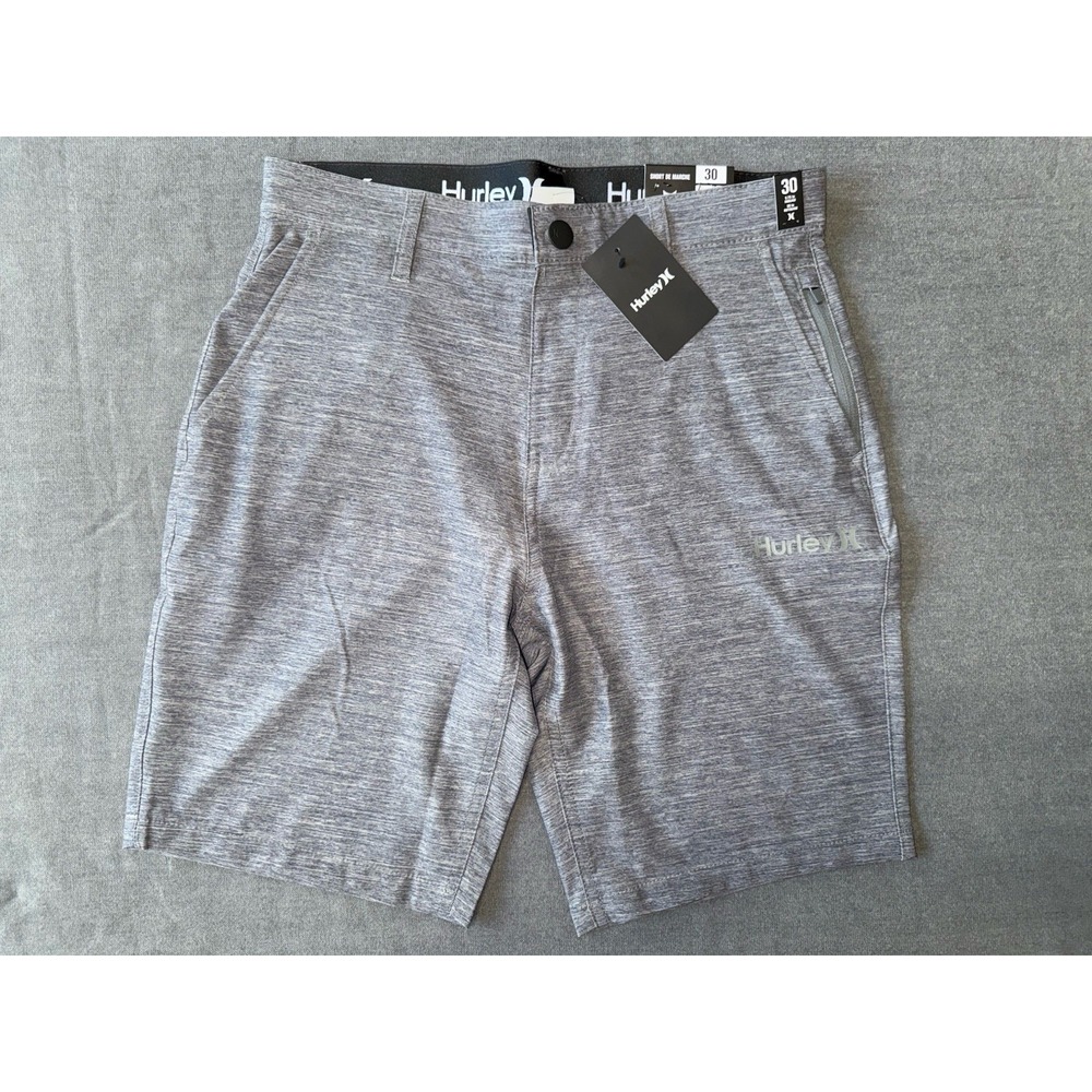 NWT Hurley Essential Heather Hybrid Walk Shorts Men's Size 30 Gray Stretch 20"
